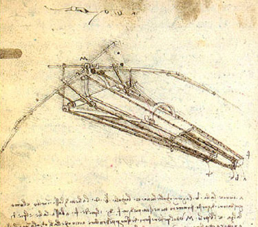 Leonardo da Vinci, sketch for a flying machine